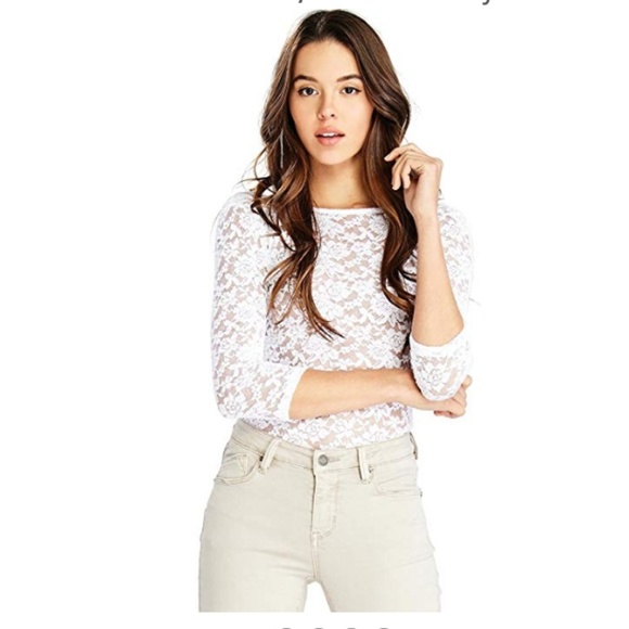 Lace Tops - Cottagecore Lace Bodysuit 3/4 Sleeves NEW WITH TAGS